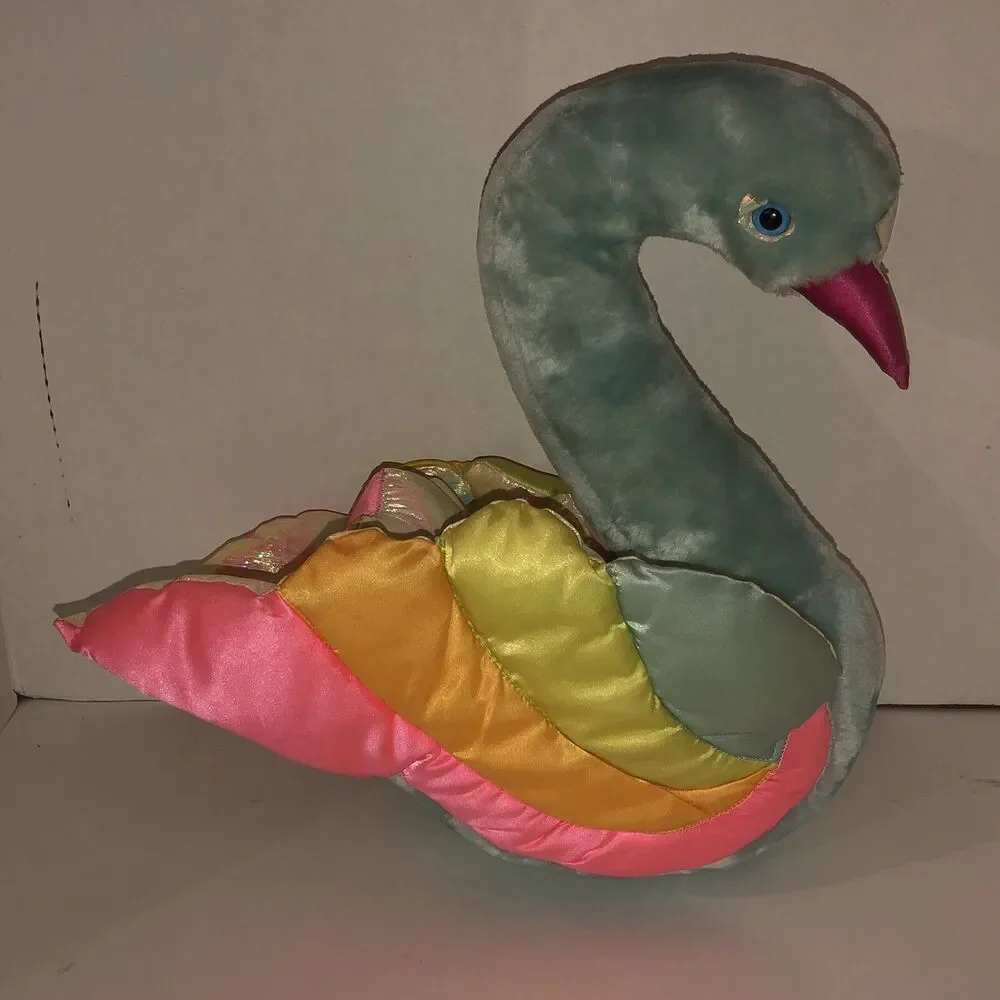 Vintage 80s MY BEAUTIFUL SWAN Commonwealth Blue Plush Bird Stuffed Animal RARE